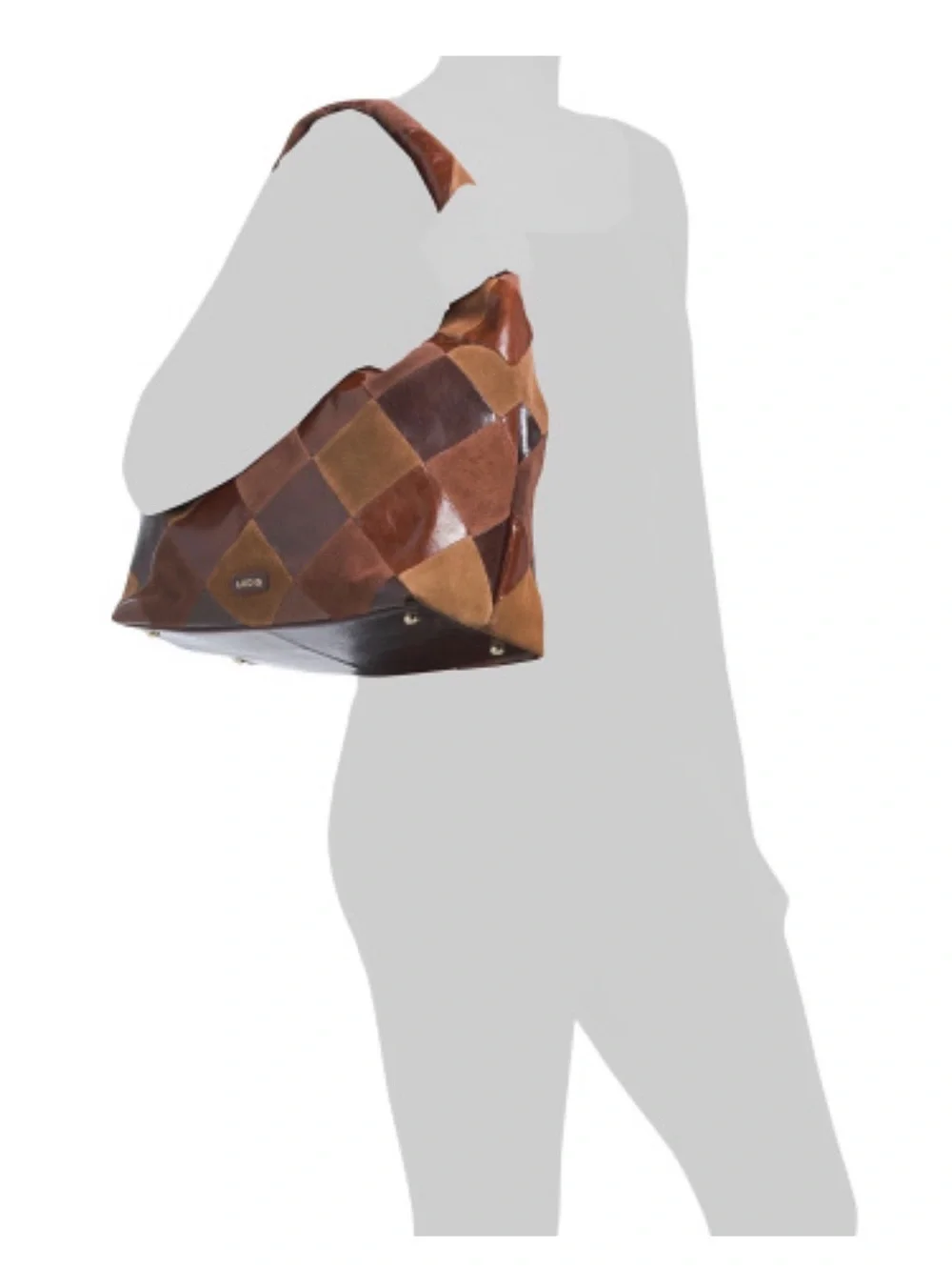 LODIS Suede And Leather Patchwork Hobo Bag NWT
